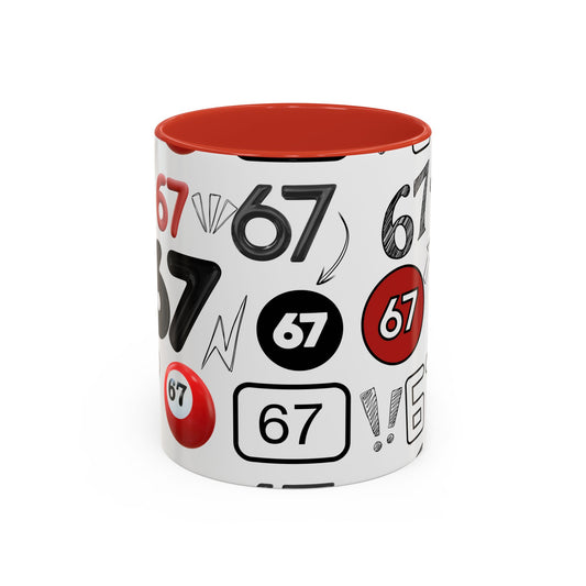 The Viral 6 7 Meme Mug Red & Black Edition