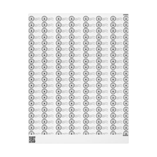 Postage Stamp “Merry Christmas” Wrapping Paper Roll | Vintage Holiday Gift Wrap | Festive Mailing Theme