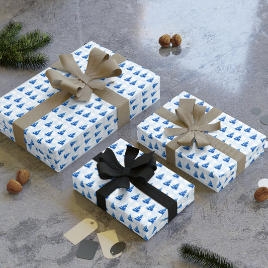 Blue Pine Tree  Wrapping Paper