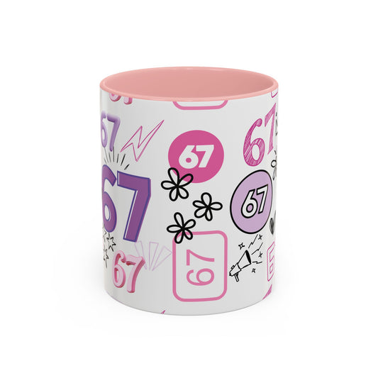 The Viral 6 7 Meme Mug Pink + Purple Edition