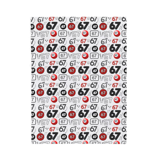 67 Number Pattern Velveteen Plush Blanket | Retro Racing Pool Ball Design