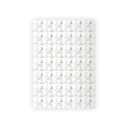 Green Happy Holidays Wrapping Paper
