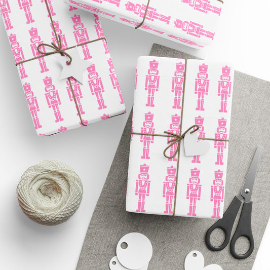 Pink Nutcracker Wrapping Paper Roll | “Pinkmas” Holiday Gift Wrap | Ballet Christmas Theme